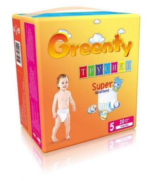 Одноразовые детские трусики-подгузники Greenty (12+ кг) -20 шт